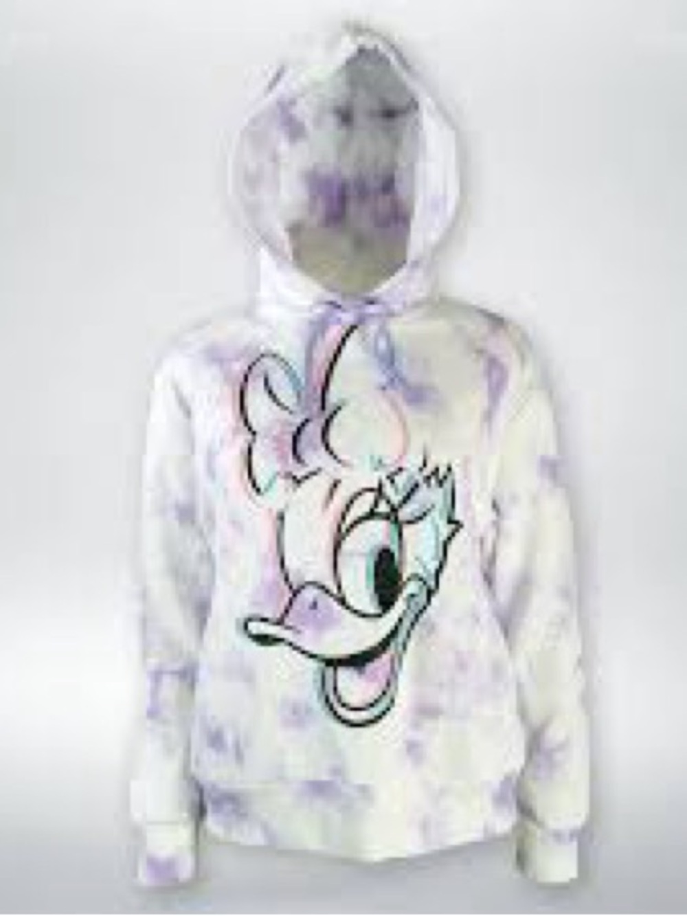Disneyland Daisy Duck Tie-Dye Pullover Hoodie | Lavender Purple Large